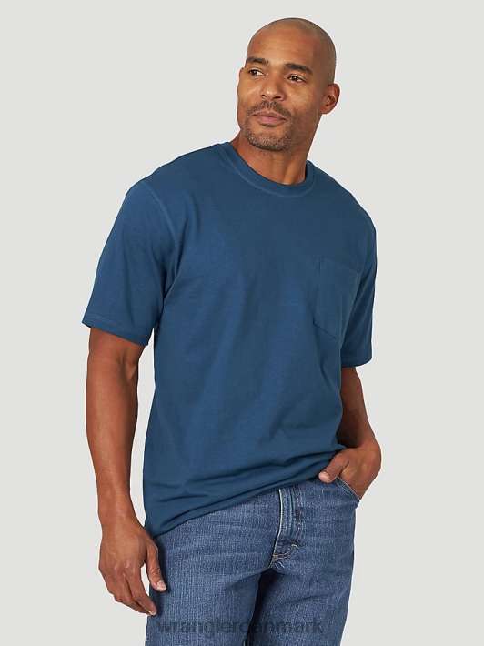 tøj Wrangler riggs workwear kortærmet 1 lomme ydeevne t-shirt oxford blå (3w701ob) Mænd 06DT4280