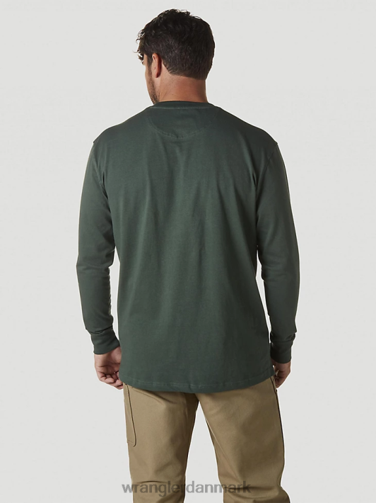 tøj Wrangler riggs workwear langærmet lomme t-shirt skovgrøn (3w710fg) Mænd 06DT4275